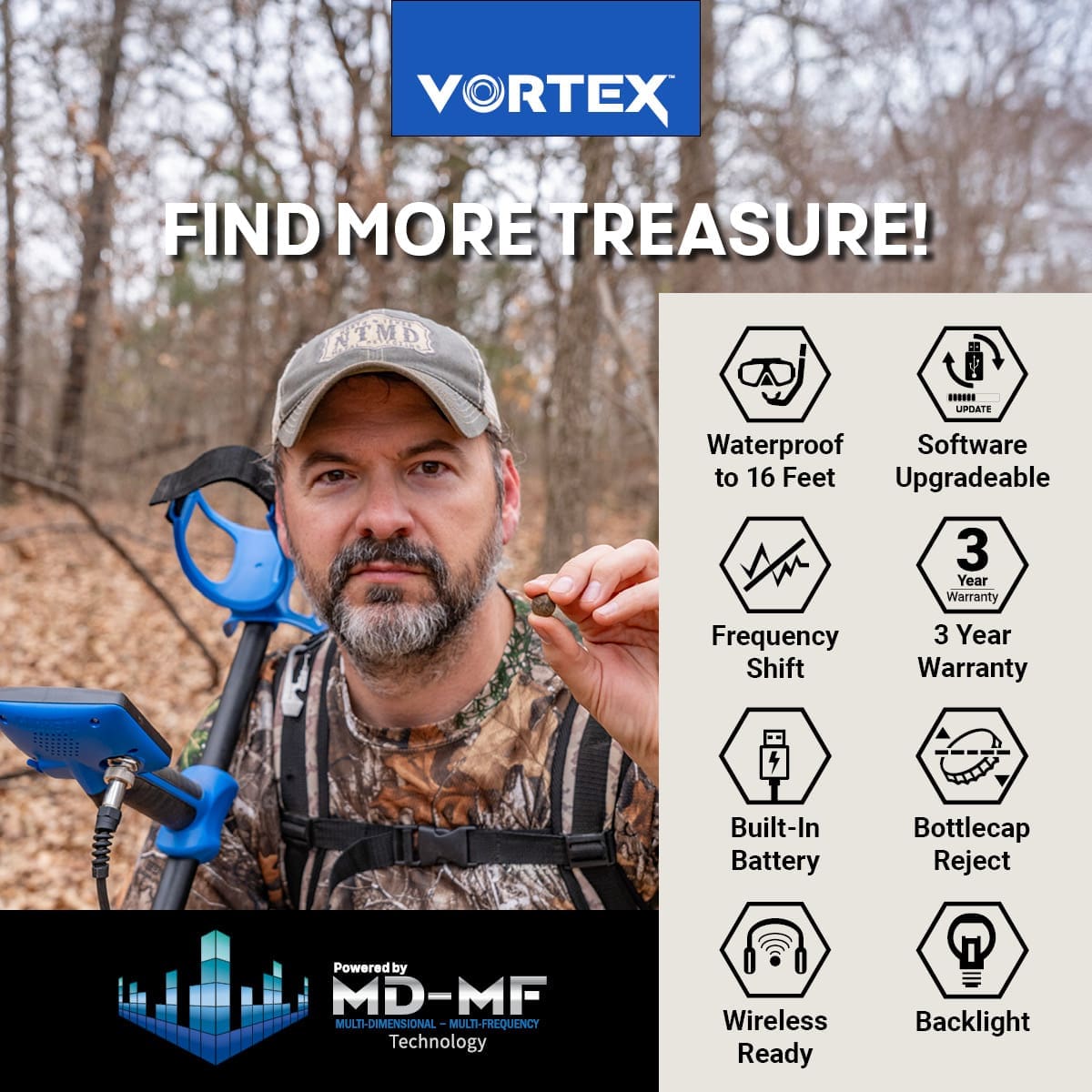 Bartın Garrett Vortex VX7 Dedektör - Vortex VX7, sahil, park ve tarla arasında geçiş yapan kullanıcı için dengeli güç noktasıdır.