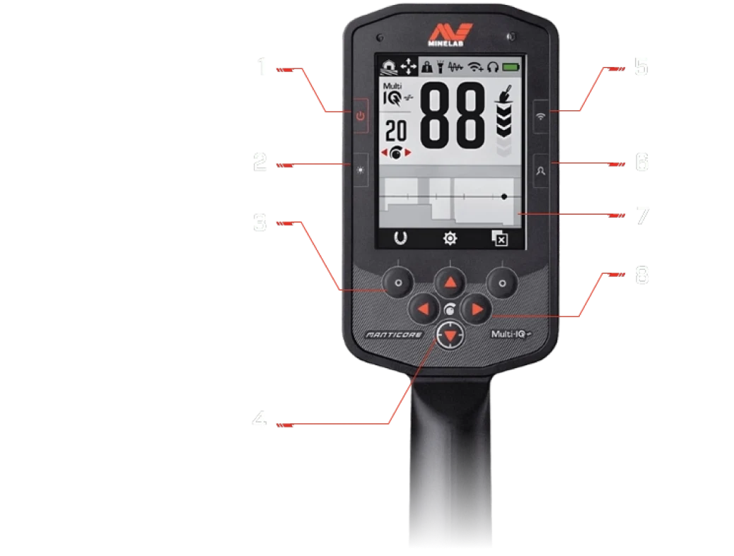 Bartın Minelab Manticore - Ekran arayüzü